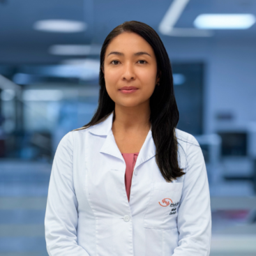 Fotografía oficial de la Dra. Ángela Patricia Marriaga Ángel, médica geriatra del Hospital Universitario Mayor Méderi