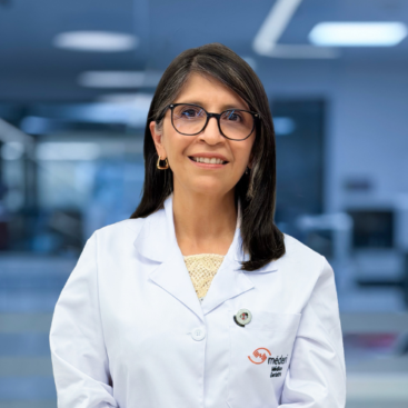 Fotografía oficial de la Dra. Ángela Gabriela Blanco Pérez, médica geriatra del Hospital Universitario Mayor Méderi